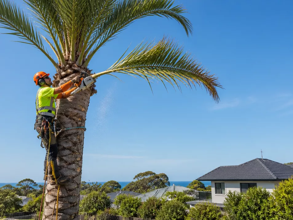 Palm tree removal in progress in Blairgowrie, VIC