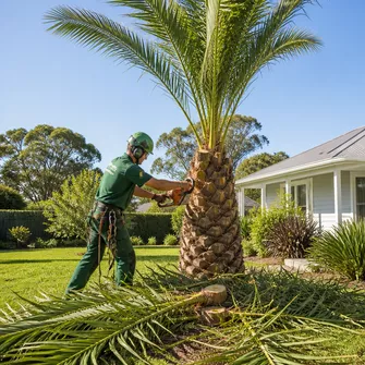 Palm tree removal in a residential Blairgowrie garden