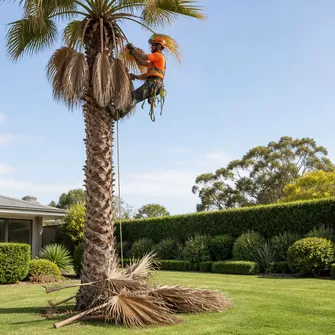 Palm frond trimming and cleanup in Blairgowrie