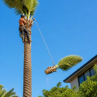 Safe palm tree felling near a property in Blairgowrie