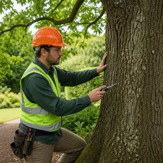 Arborist inspecting tree in Mount Eliza