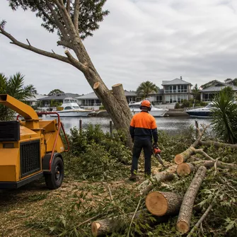 Tree cutting for land clearing in Patterson Lakes