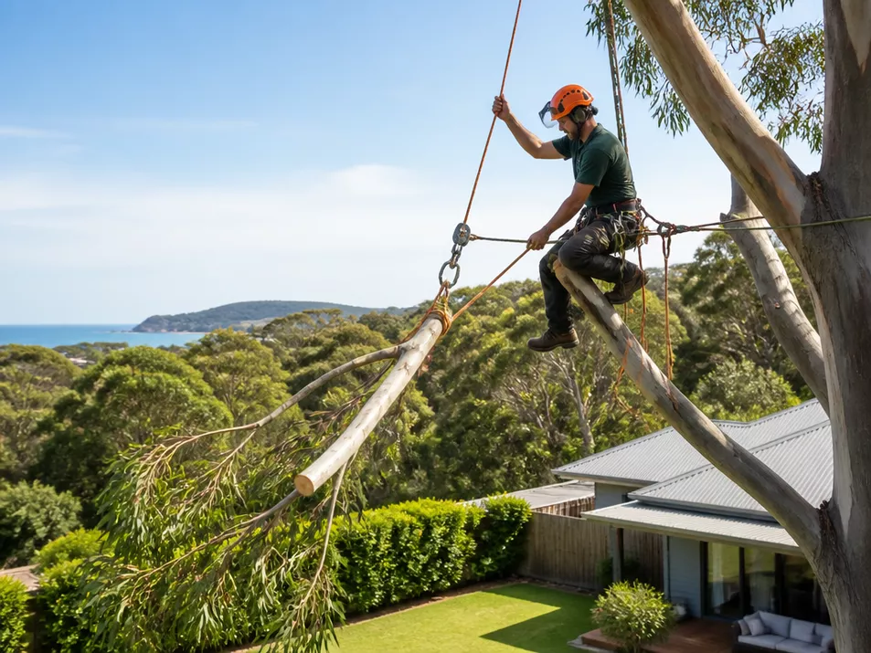 Professional Arborist Performing Tree Care